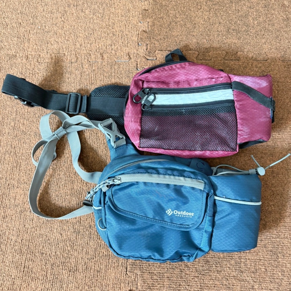 Outdoor Products &‎ North Point Waist Pack Set Blue Hydration Burgundy Fanny Bag